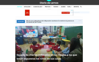 Gran difusión en los medios de comunicación de Lugo de la charla formativa sobre riesgos domésticos y laborales dirigida a niños y niñas de educación infantil y primaria celebrada en el colegio CPR Franciscanos de Lugo.